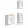 Zestaw mebli łazienkowych FLORO 3 pcs Biały Lite drewno sosnowe