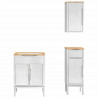Zestaw mebli łazienkowych FLORO 3 pcs Biały Lite drewno sosnowe