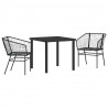 Zestaw do jadalni w ogrodzie 3 pcs Czarny polirattan