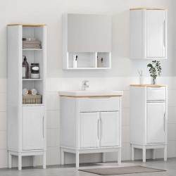Zestaw mebli łazienkowych FLORO 4 pcs Biały Lite drewno sosnowe