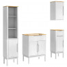 Zestaw mebli łazienkowych FLORO 4 pcs Biały Lite drewno sosnowe