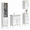 Zestaw mebli łazienkowych FLORO 4 pcs Biały Lite drewno sosnowe