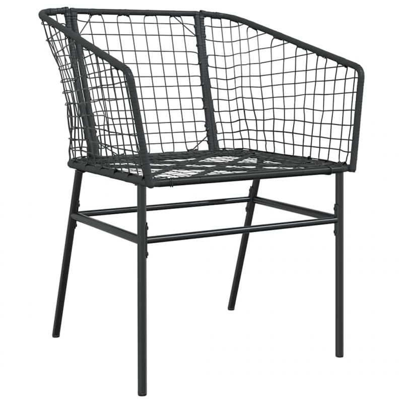 Zestaw do jadalni w ogrodzie 3 pcs Czarny polirattan