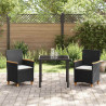 Zestaw do jadalni w ogrodzie 3 pcs Czarny polirattan