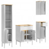 Zestaw mebli łazienkowych FLORO 4 pcs Biały Lite drewno sosnowe