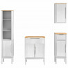 Zestaw mebli łazienkowych FLORO 4 pcs Biały Lite drewno sosnowe