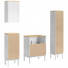 Zestaw mebli łazienkowych FLORO 4 pcs Biały Lite drewno sosnowe