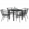 Zestaw do jadalni w ogrodzie 5 pcs Czarny polirattan