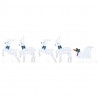 LED Renifery 5 pcs Srebrny tkanina