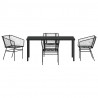 Zestaw do jadalni w ogrodzie 5 pcs Czarny polirattan