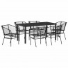 Zestaw do jadalni w ogrodzie 7 pcs Czarny polirattan