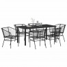 Zestaw do jadalni w ogrodzie 7 pcs Czarny polirattan
