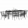 Zestaw do jadalni w ogrodzie 7 pcs Czarny polirattan