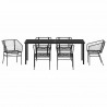 Zestaw do jadalni w ogrodzie 7 pcs Czarny polirattan