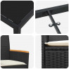 Zestaw do jadalni w ogrodzie 7 pcs Czarny polirattan