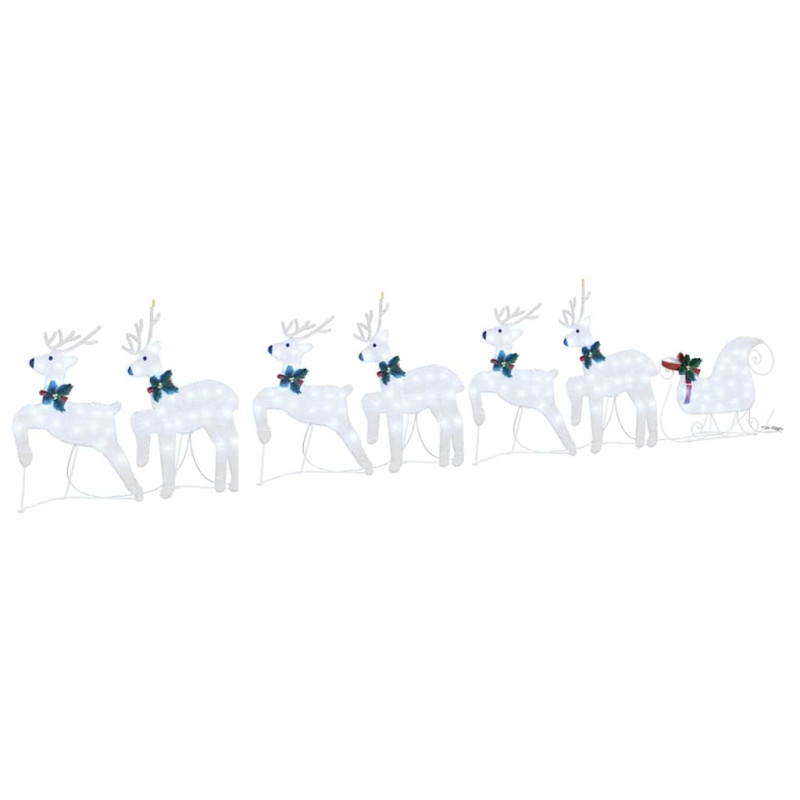 LED Renifery 7 pcs Srebrny tkanina