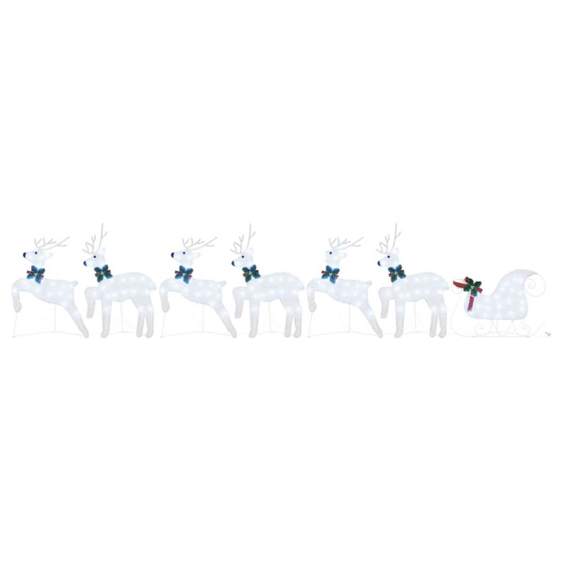 LED Renifery 7 pcs Srebrny tkanina