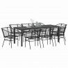 Zestaw do jadalni w ogrodzie 9 pcs Czarny polirattan