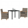 Zestaw do jadalni w ogrodzie 3 pcs Szary polirattan
