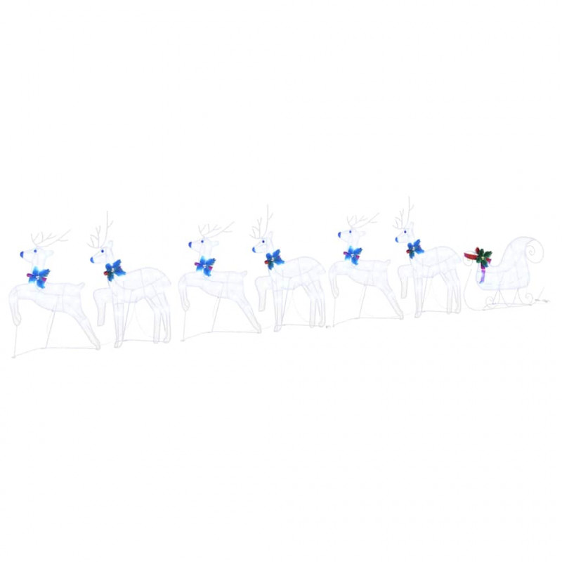 LED Renifery 7 pcs Biały tkanina