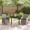 Zestaw do jadalni w ogrodzie 3 pcs Szary polirattan