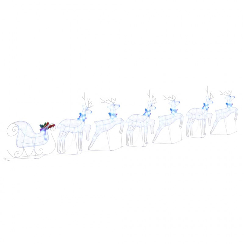 LED Renifery 7 pcs Biały tkanina