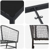Zestaw do jadalni w ogrodzie 9 pcs Czarny polirattan