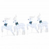 LED Renifery 4 pcs Srebrny tkanina