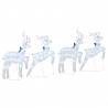 LED Renifery 4 pcs Srebrny tkanina