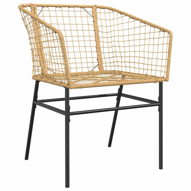 Zestaw do jadalni w ogrodzie 5 pcs Brązowy polirattan