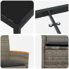 Zestaw do jadalni w ogrodzie 5 pcs Szary polirattan