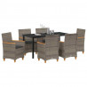 Zestaw do jadalni w ogrodzie 7 pcs Szary polirattan