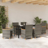 Zestaw do jadalni w ogrodzie 7 pcs Szary polirattan