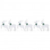 LED Renifery 6 pcs Srebrny tkanina