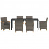 Zestaw do jadalni w ogrodzie 7 pcs Szary polirattan