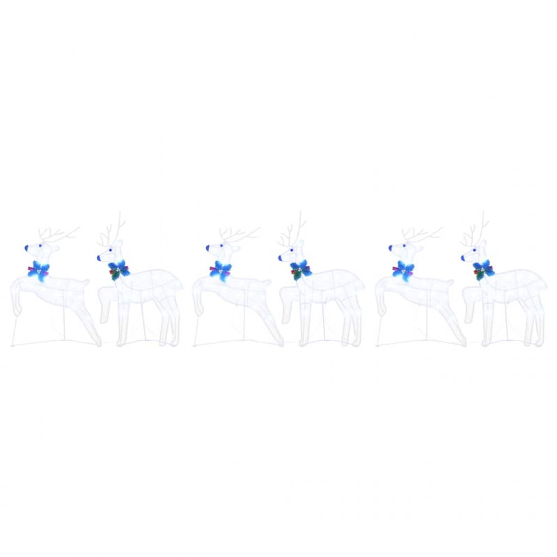 LED Renifery 6 pcs Biały tkanina