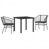 Zestaw do jadalni w ogrodzie 3 pcs Czarny polirattan