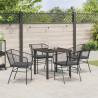 Zestaw do jadalni w ogrodzie 5 pcs Czarny polirattan