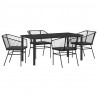 Zestaw do jadalni w ogrodzie 5 pcs Czarny polirattan