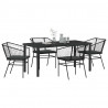 Zestaw do jadalni w ogrodzie 5 pcs Czarny polirattan