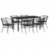 Zestaw do jadalni w ogrodzie 7 pcs Czarny polirattan