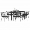 Zestaw do jadalni w ogrodzie 7 pcs Czarny polirattan