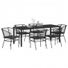 Zestaw do jadalni w ogrodzie 7 pcs Czarny polirattan