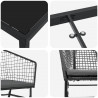 Zestaw do jadalni w ogrodzie 9 pcs Czarny polirattan