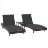 Leżak 3 pcs Brązowy 197 x 70 x 82 cm polirattan