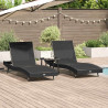 Leżak 3 pcs Czarny 197 x 70 x 82 cm polirattan