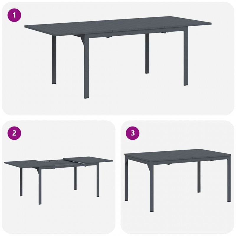 Stół do kolacji na zewnątrz 2 pcs Antracyt 210 x 90 x 73 cm