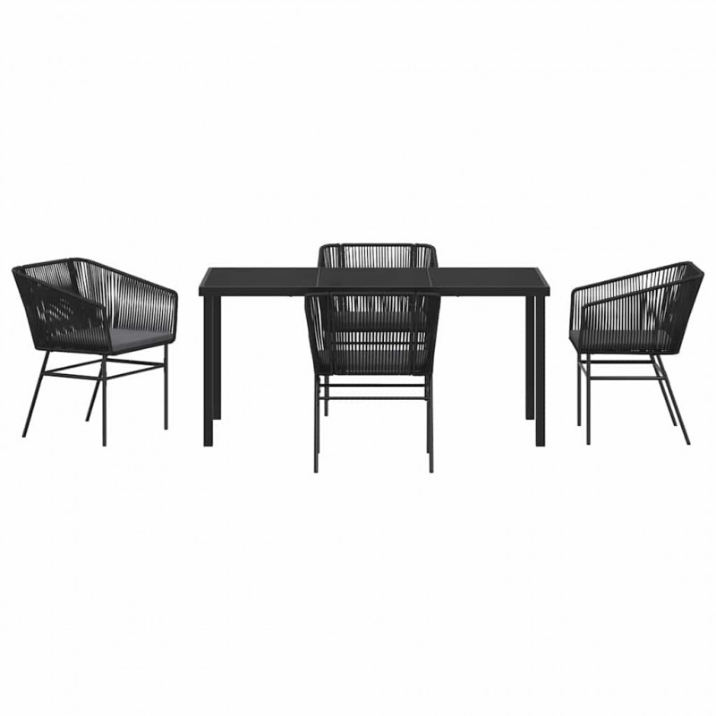 Zestaw do jadalni w ogrodzie z poduszką 5 pcs Czarny