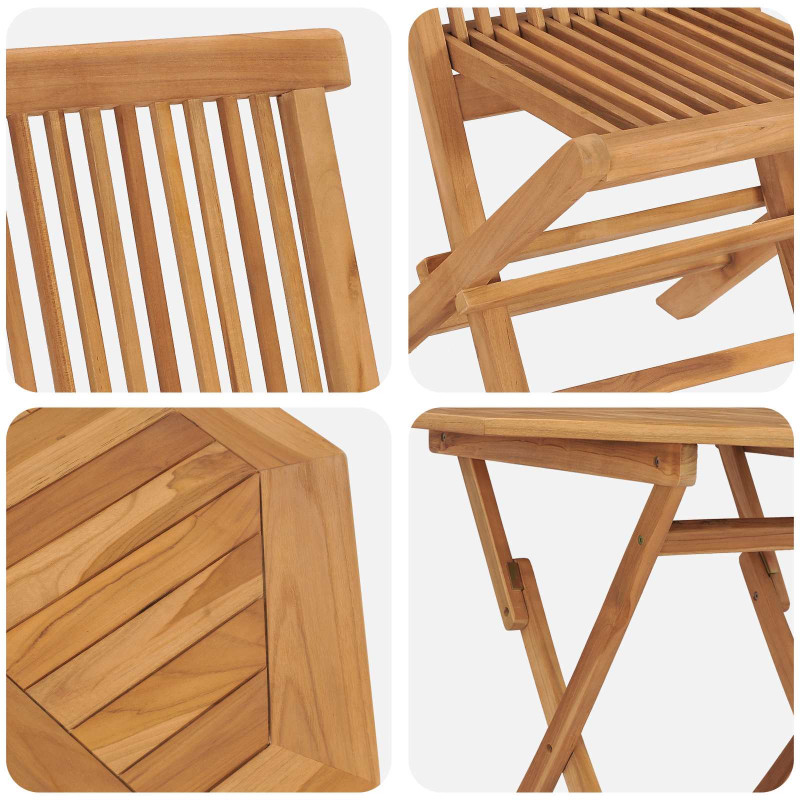 Zestaw do jadalni w ogrodzie 3 pcs Brązowy Lite Drewno Akacji