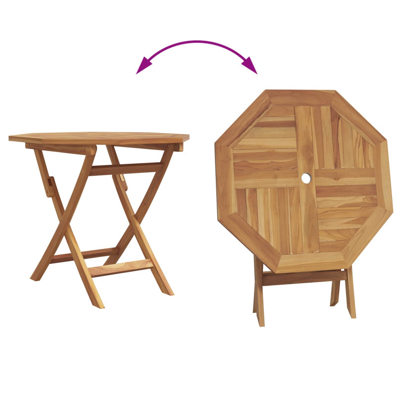 Zestaw do jadalni w ogrodzie 3 pcs Brązowy Lite Drewno Akacji